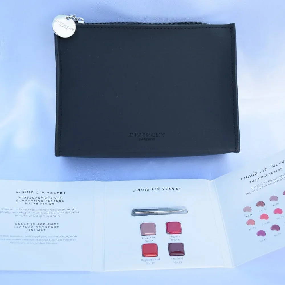 Givenchy Cosmetic Pouch Gift Set-Burberry,Tom Ford&MAC Lipstick Samples-4pc-NEW
